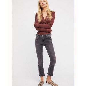 Free People High Rise Straight Crop Raw Hem